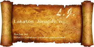 Lakatos Jonatán névjegykártya